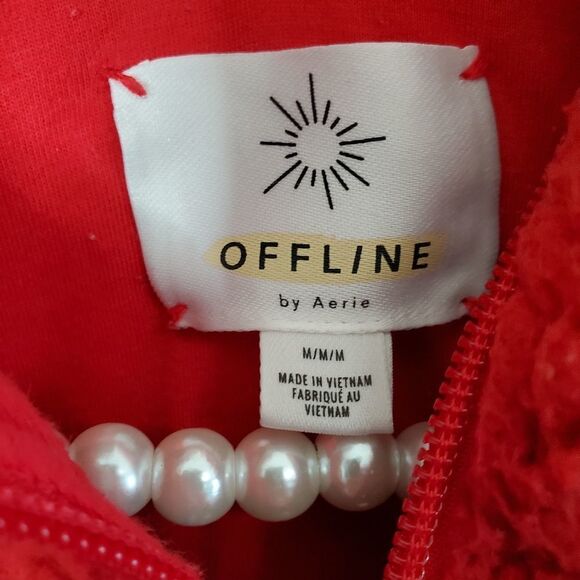 Offline Red Camo Sherpa Cropped Zip Up Jacket | Medium - Picture 5 of 7